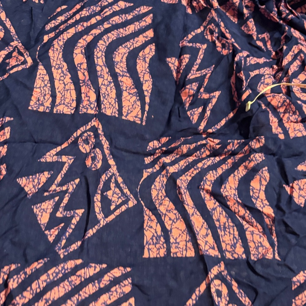 Women’s Navy and Coral Geometric Swim Sarong from Guam